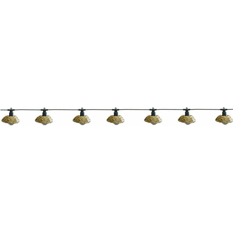 Guirlande lumineuse extérieur COTTAGE Beige Poly rotin 5.70m