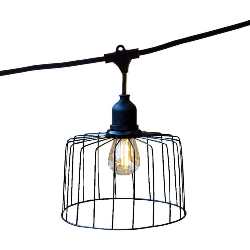 Guirlande chapeau métal nema light Noir Metal 6M 10xE27