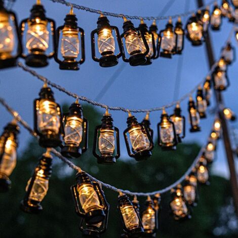 Guirlande lumineuse féérique rétro à kérosène 3M 20 LED, fonctionnant sur piles