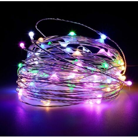Guirlande lumineuse féérique USB, lot de 2 guirlandes étoilées avec télécommande, cuivre étancheLumières (quatre couleurs)