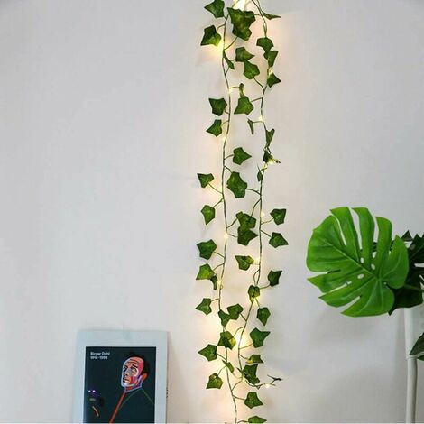 Guirlande Lumineuse Feuille de Lierre 10m 100 Led Lumière Blanche Chaude Cisea