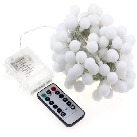 Guirlande Lumineuse Globe - 100 LED Chauffantes - 10 m - Télécommande - 8 Modes - Étanche IP44 - Branchement Secteur - Pour Intérieur Extérieur Chambre Salle de Classe Décoration Festive