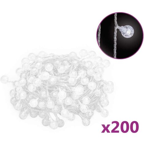Guirlande lumineuse Globe 20 m 200 LED Blanc froid 8 fonctions CFW54327