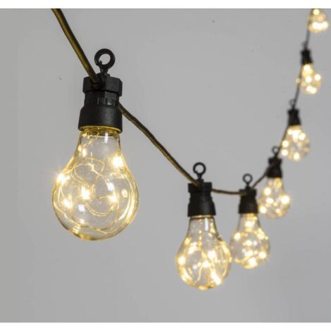guirlande lumineuse guinguette 10 ampoules fil de lumière micro led étanche Lotti