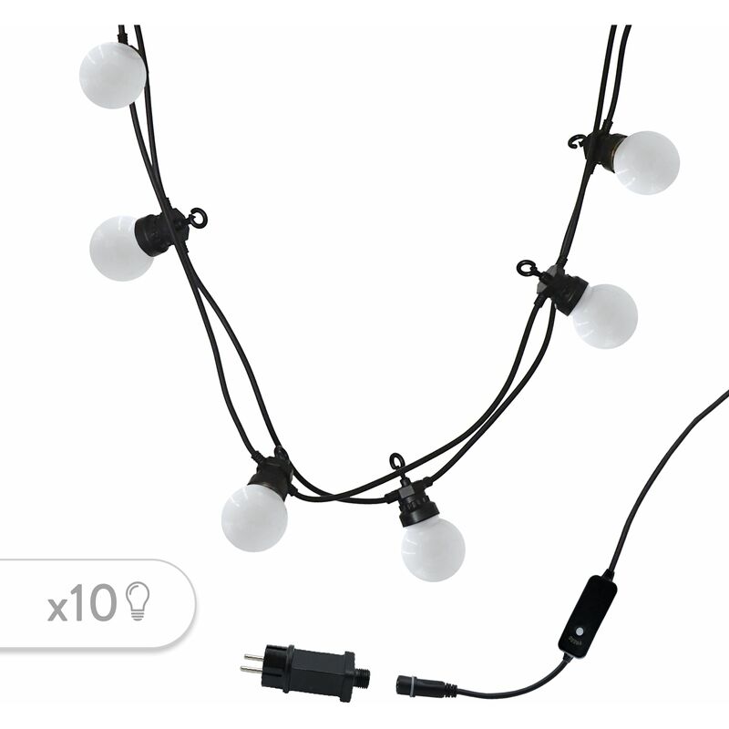 Guirlande guinguette party milky Blanc Caoutchouc 5.7M