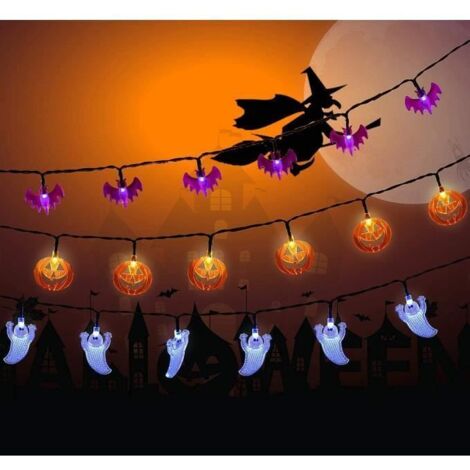 Guirlande Lumineuse Halloween - Lot de 3 - 3M - 20 LED - Piles AA Non Incluses