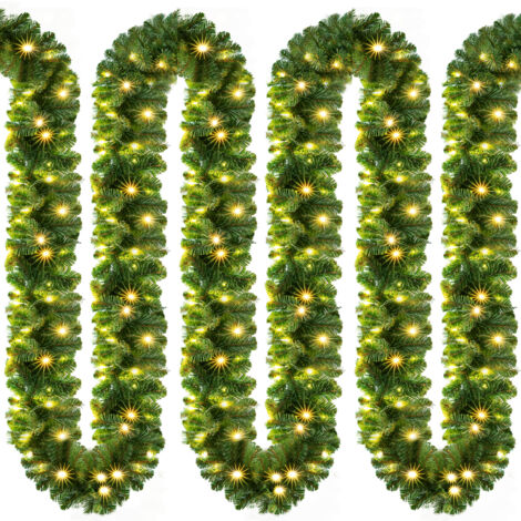 Guirlande de noël lumineuse LED sapin artificiel avec/sans déco, choix longueur 5m 100 LEDs (de)