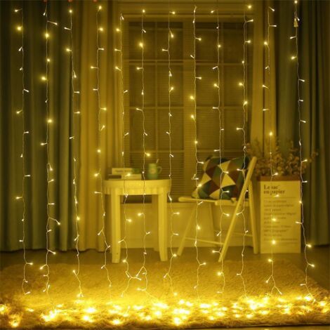 Guirlande lumineuse Joycome — 6 m x 3 m, 600 LED blanc chaud — Alimentation secteur — 8 modes d'éclairage — Conception étanche — Décoration intérieure et extérieure