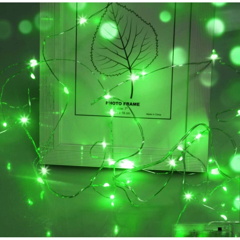 Guirlande lumineuse LED, 1 m, 10 brins, micro-guirlande lumineuse, décoration de Noël, fonctionne avec des piles bouton CR2032, pour fête, jardin,