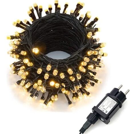 Guirlande lumineuse - LED - 10M - 100 LED - Blanc chaud - IP65 étanche - 8 modes