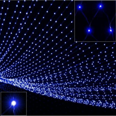 Guirlande lumineuse LED 1,5 x 1,5 m, 120 LED, bleu, éclairage décoratif d'extérieur, étanche, ciel étoilé