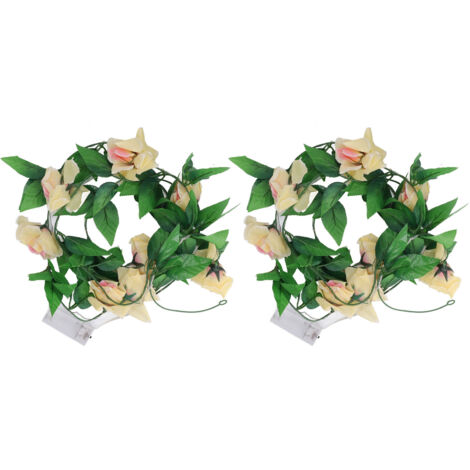 Guirlande Lumineuse LED 20 Lumières 2x2.4m à Piles - Décoration Murale Fête Jardin Rose Étoilée