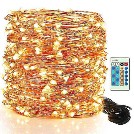 Guirlande lumineuse LED, 3 mètres, 300 LED, éclairage féérique pour arbres d'extérieur à intensité variable, certifiée UL, lumière chaude