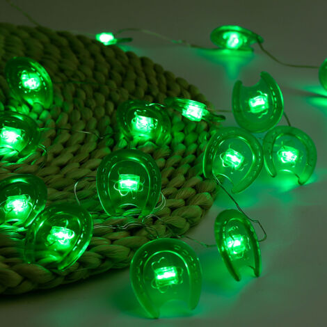 Guirlande Lumineuse LED 3M 30 LEDs Cheval et Trèfle St Patrick Décor à Batteries