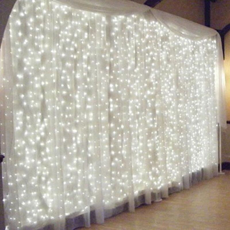 Guirlande lumineuse LED - 3m x 3m - 300 LED - Blanc - 10W - Intérieur