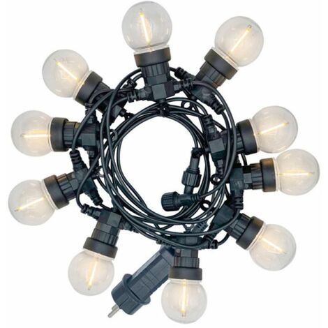 Guirlande lumineuse LED 5m 230V extensible IP44, 10 boules P45