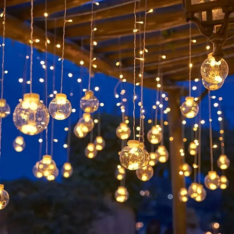 Guirlande lumineuse LED à boules à vœux avec télécommande, alimentée par USB, guirlande lumineuse sphérique clignotante idéale pour les mariages, les