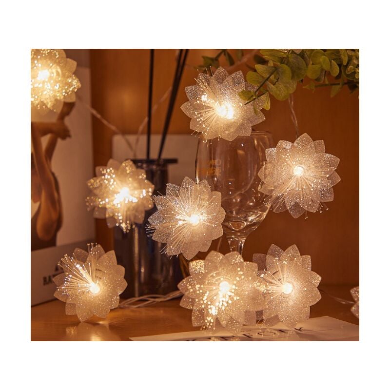 Guirlande lumineuse led à fibre optique solaire 12 m 100 lumières pour cour, mariage, lumières décoratives extérieures, arrangement de festival,