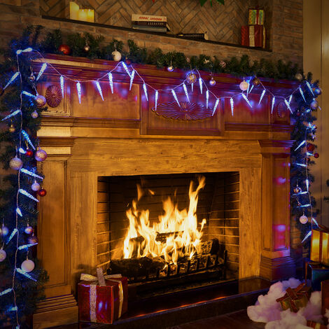 Guirlande lumineuse LED avec stalactites Intérieur extérieur Décoration de Noël 40 Icicles LED Blue (en)