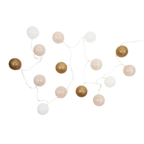 Guirlande Lumineuse Led "boule" 360cm Blanc & Nude