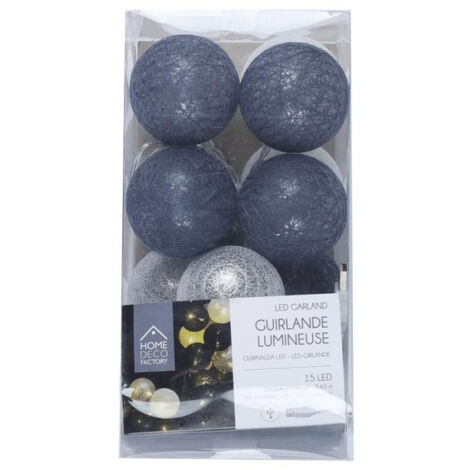 Guirlande Lumineuse Led "Boule" 360cm Bleu & Gris