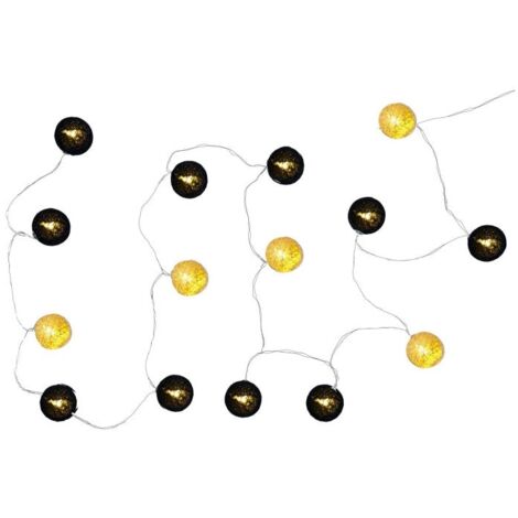 Guirlande Lumineuse Led "boule" 360cm Noir & Or