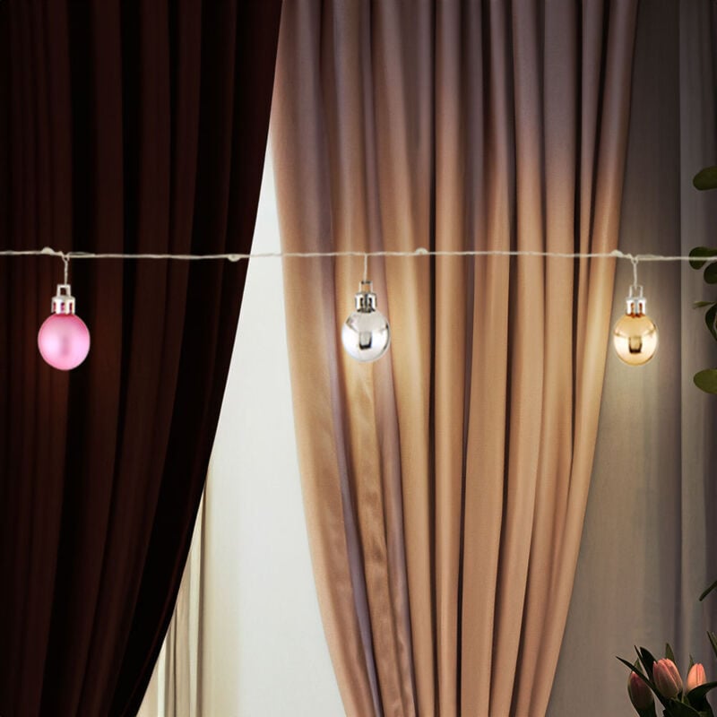 Guirlande lumineuse led Chaîne lumineuse de Noël 20x boules décoration colorée, 20x 0,03W blanc chaud, l 220 cm