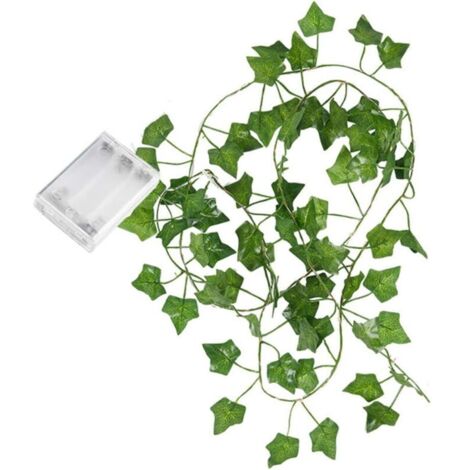 Guirlande lumineuse LED de 2 m en forme de feuille de vigne alimentée par batterie pour décoration de mariage à domicile