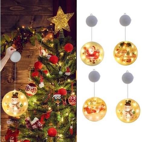 Guirlande lumineuse LED de Noël à suspendre à la fenêtre - Motif Fêtes de Noël + Père Noël : Fêtes de Noël + Père Noël