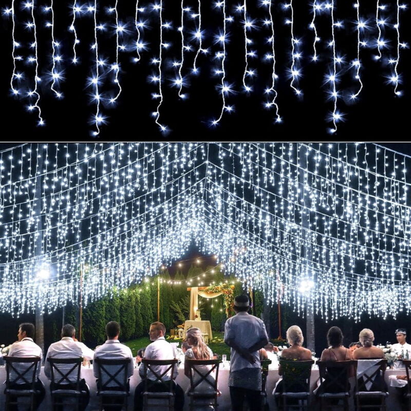 Guirlande lumineuse led de Noël pour extérieur, 120 led, 4 m, pour décoration de jardin, festive