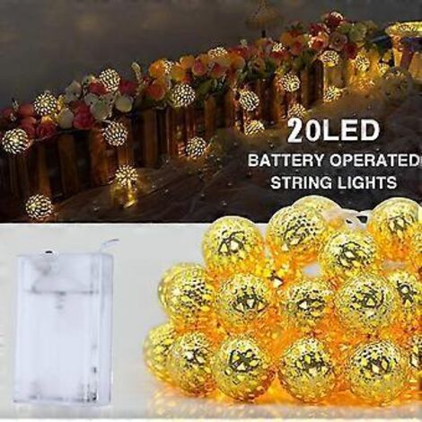 Guirlande lumineuse LED, décoration de Noël, guirlande lumineuse d'intérieur, 3 mètres  20 LED blanc chaud  Décoration orientale