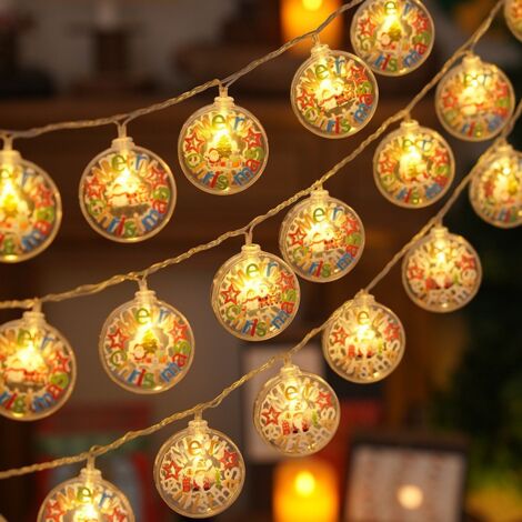 Guirlande lumineuse LED, décorations de Noël, alimentation USB, 3 mètres de long – guirlande lumineuse ronde en forme de lettres.