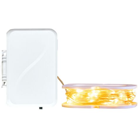 Guirlande lumineuse LED, éclairage extérieur étanche avec boîtier à piles, fil de cuivre, ambiance festive pour le camping