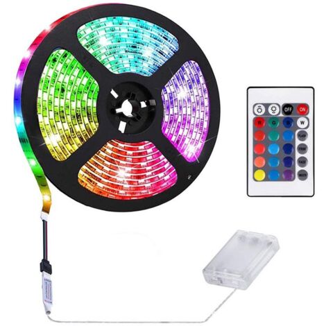Guirlande lumineuse LED étanche avec télécommande, 5 mètres, noir.
