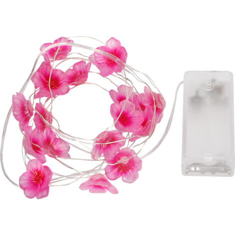 Guirlande Lumineuse LED Extensible Fleur Rose Rouge pour Décoration Extérieure