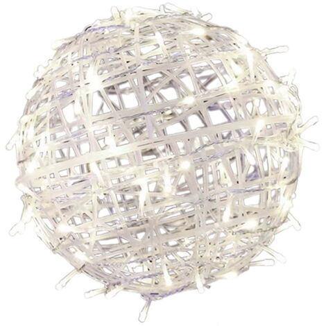 Guirlande lumineuse LED extérieure de Noël, boule lumineuse étanche de 20 cm (7,9 pouces), boule de jardin suspendue avec minuterie à mémoire, convient aux sapins de Noël, patios, porches et terrasses