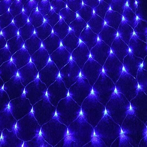 CLENF MALL Guirlande lumineuse LED filet pour Noël, intérieure et extérieure, 192 LED bleu 3x2m, 8 modes, effet magique, suspendue facilement pour buissons, jardins et fêtes