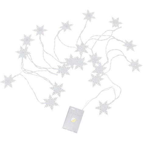 Guirlande Lumineuse LED Flocons de Neige à Piles pour Décoration de Noël
