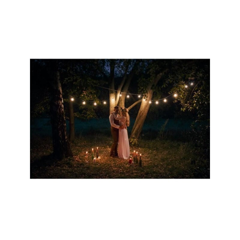 Guirlande lumineuse led Link Me Light - 10 ampoules - douille E27 - blanc chaud - 5m