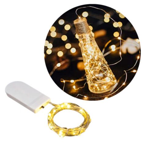 Guirlande lumineuse LED miniature de 1 m, à piles, couleur chaude
