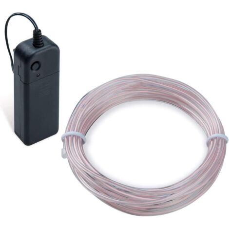 Guirlande Lumineuse LED, Neon Flexible Lumineux Décoration à piles pour Fête/Noël/Anniversaire/Soirée/Mariage, 3 Modes Éclairage avec télécommande, Imperméable Pour Intérieur (Bleu glacé, 5M) [Classe