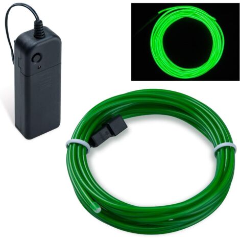 Guirlande Lumineuse LED, Neon Flexible Lumineux Décoration à piles pour Fête/Noël/Anniversaire/Soirée/Mariage, 3 Modes Éclairage avec télécommande, Imperméable Pour Intérieur (Vert émeraude, 5M)