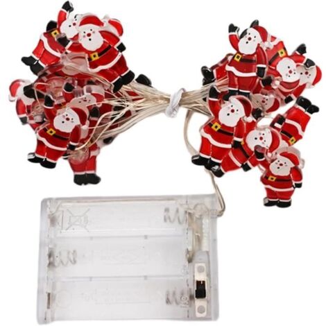 Guirlande lumineuse - LED - Père Noël - 2 m - 20 lumières - Rouge