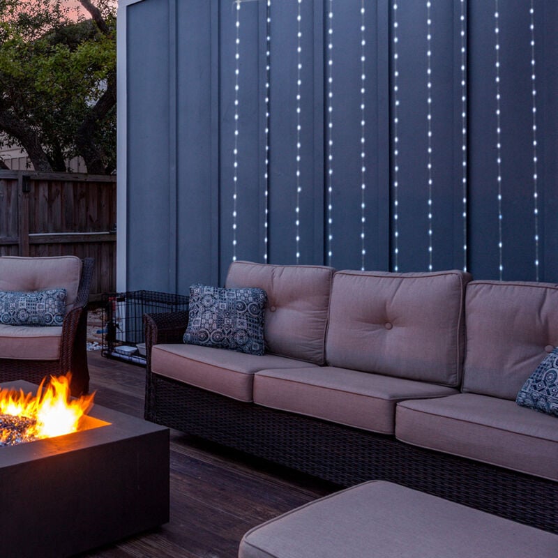 Guirlande lumineuse led pour l'extérieur, décoration de jardin, balcon, lampe de terrasse, cuivre, minuterie à intensité variable 300x led 12000K, l