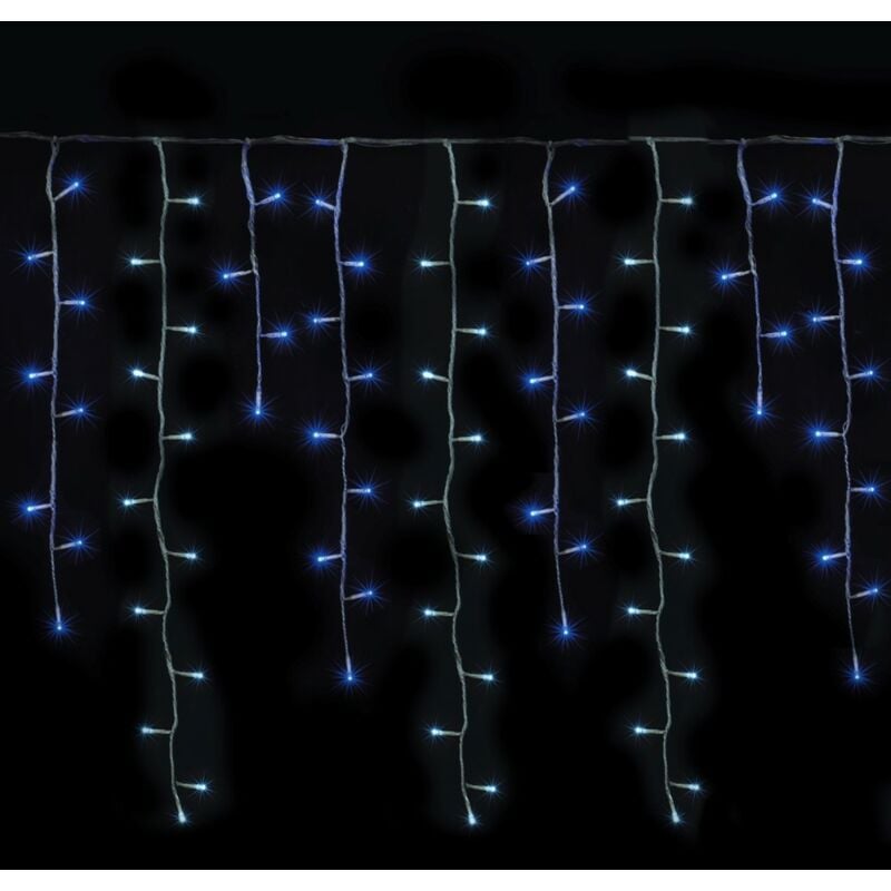 Rideau lumineux LED stalactite - 6 m - Blanc Et Bleu