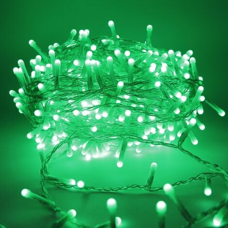 Guirlande lumineuse Luccika Home se'rie de guirlandes lumineuses pour arbre de Noel luminosite' 360o cable transparent 15 m avec 300 LED vertes avec 8 jeux de lumie're et me'moire pour usage inte'rieu