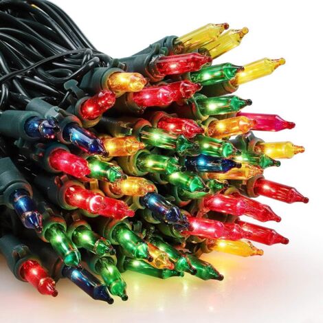 Guirlande lumineuse miniature de Noël, 100 LED, prise UL 120 V, extensible, pour sapin de Noël, jardin, cour, maison, fête, vacances, décoration intérieure/extérieure