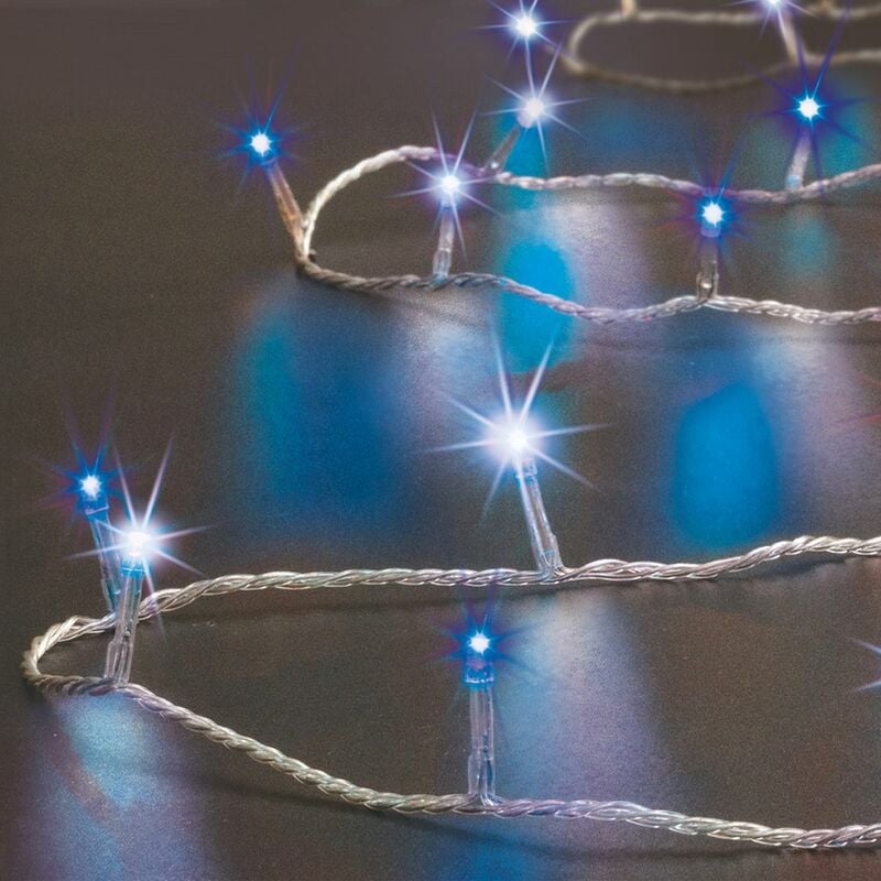 Fééric Lights And Christmas - Guirlande Lumineuse Extérieur 30 m 300 led Blanc froid et Bleu 8 jeux de lumière - Feeric Christmas - Bleu