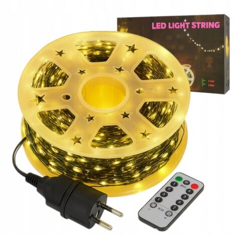Guirlande lumineuse pour sapin de Noël intérieur/extérieur, câble de 500 LED, 50 m, blanc chaud LAMP48