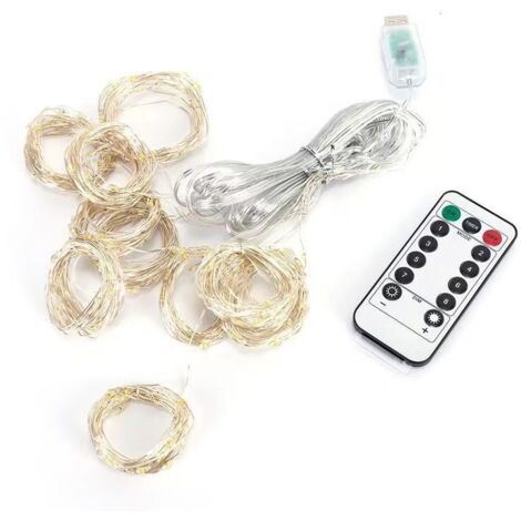 Guirlande Lumineuse Rideau - 200 LED - 9,8 x 6,5 Pieds - Étanche IP44 - Télécommande avec Minuterie - Pour Décoration Intérieure Extérieure - Lot de 1